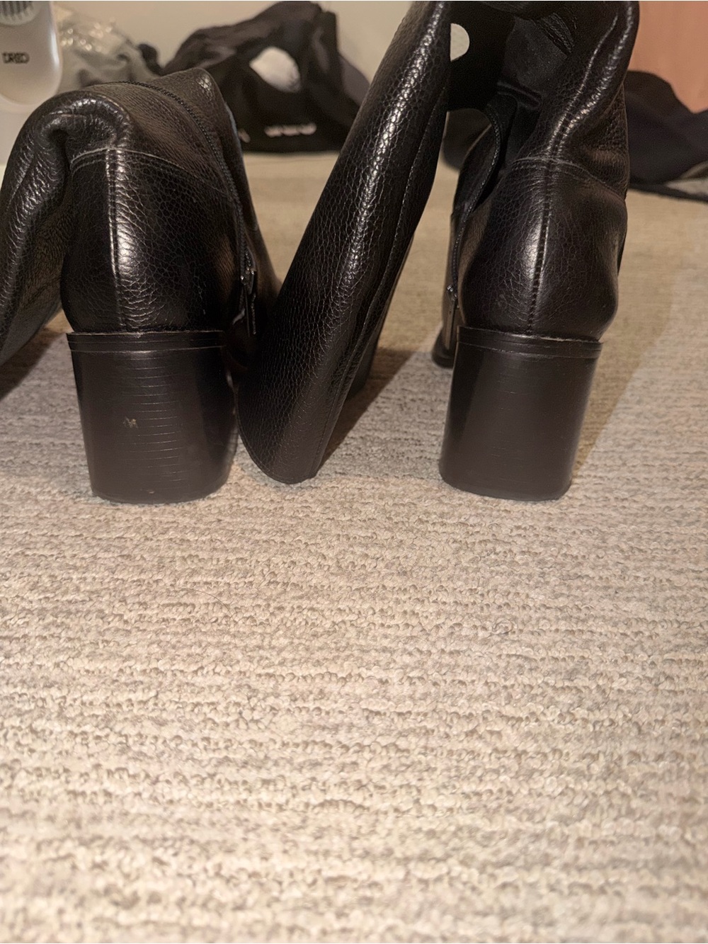 Vince Camuto wide calf black leather knee high boots